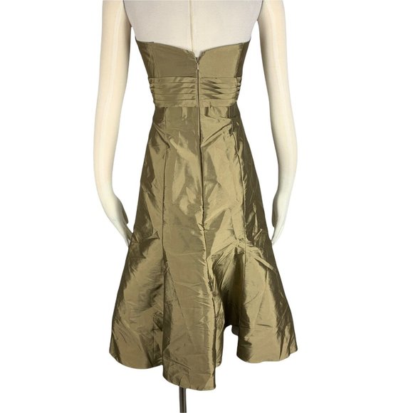 ANGELINA FACCENDA 8 DRESS NWT BRIDESMAIDS BY MORI LEE GOLD 20202 MIDI - Picture 4 of 9